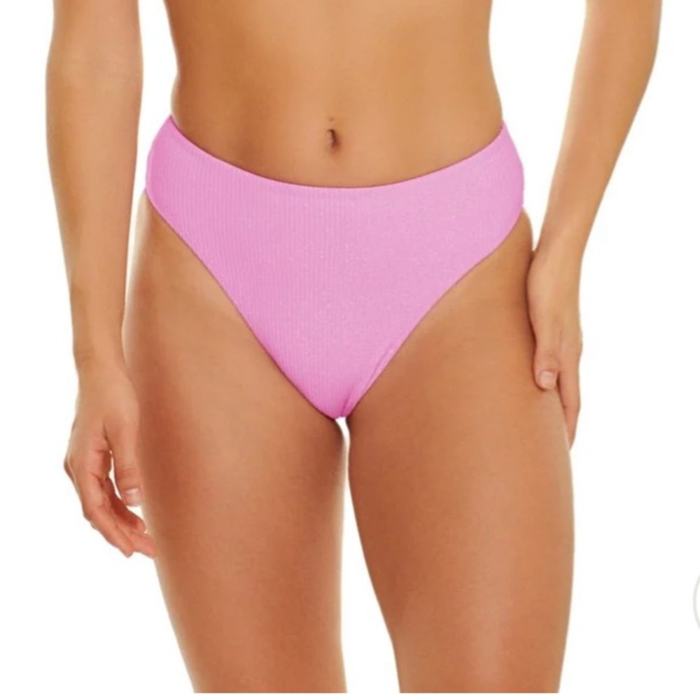 JMP The Label- MONACO HIGH WAIST CHEEKY BIKINI BOTTOM - BLUSHING PINK